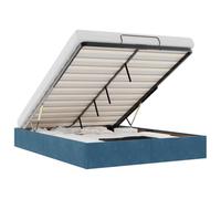 vidaXL Estructura de Cama otomana sin colchón Azul Oscuro 140x200 cm, Estructura de Cama, Estructura de Cama otomana, Estructura de Cama con Almacenamiento Debajo de la Cama