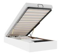 vidaXL Estructura de Cama otomana sin colchón Blanco 90x200 cm, armazón de Cama, armazón de Cama otomana, armazón de Cama con Almacenamiento Debajo de la Cama