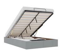 vidaXL Estructura de Cama otomana sin colchón Gris Claro 120x200cm, Marco de Cama, Marco de Cama otomana, Marco de Cama con Almacenamiento Debajo de la Cama