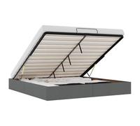 vidaXL Estructura de Cama otomana sin colchón Gris Oscuro 200x200 cm, Marco de Cama, Marco de Cama otomana, Marco de Cama con Almacenamiento Debajo de la Cama