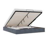 vidaXL Estructura de Cama otomana sin colchón Gris Oscuro 200x200 cm, Estructura de Cama, Estructura de Cama otomana, Estructura de Cama con Almacenamiento Debajo de la Cama