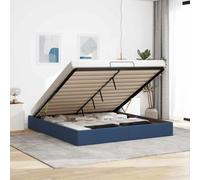 vidaXL Estructura de Cama otomana sin colchón Tela Azul 200x200 cm, Marco de Cama, Marco de Cama otomana, Marco de Cama con Almacenamiento Debajo de la Cama