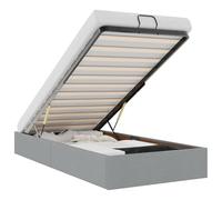 vidaXL Estructura de Cama otomana sin colchón Tela Gris Claro 90x200cm, Marco de Cama, Marco de Cama otomana, Marco de Cama con Almacenamiento Debajo de la Cama