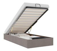 vidaXL Estructura de Cama otomana sin colchón Tela Gris Pardo 90x190cm, Marco de Cama, Marco de Cama otomana, Marco de Cama con Almacenamiento Debajo de la Cama