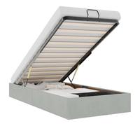 vidaXL Estructura de Cama otomana sin colchón Terciopelo Gris Claro, Estructura de Cama, Estructura de Cama otomana, Estructura de Cama con Almacenamiento Debajo de la Cama