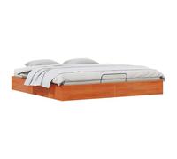 vidaXL Estructura de Cama Ottoman con Almacenamiento Marrón Cera, Estructura de Cama Moderna, Madera Rectangular, Amplio Espacio de Almacenamiento, solución práctica para tu Dormitorio
