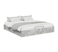 vidaXL Estructura de Cama Ottoman Concreto 193 x 120 x 25 cm, Dormitorio, Rectangular, diseño Moderno con Colores neutros, Muebles Minimalistas y Beige Claro para una atmósfera Serena