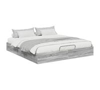 vidaXL Estructura de Cama Ottoman Gris Sonoma 193 x 120 x 25 cm, Dormitorio, Rectangular, diseño Moderno con Colores neutros, Muebles Minimalistas y Beige Claro para una atmósfera Serena