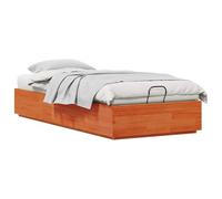 vidaXL Estructura de Cama Ottoman Marrón Cera 80 x 200 cm Pino Macizo, Cama ottomana Moderna con Amplio Almacenamiento y elevación hidráulica, Hecha de Madera de Pino