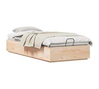 vidaXL Estructura de Cama Ottoman Natural 80 x 200 cm Pino Macizo, Cama ottomana Moderna con Amplio Almacenamiento y elevación hidráulica, Hecha de Madera de Pino