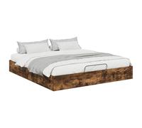vidaXL Estructura de Cama Ottoman Roble Ahumado 193 x 120 x 25 cm, Cama Moderna ahorrando Espacio, Elegante otoman con Almacenamiento para tu Dormitorio, diseño contemporáneo