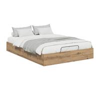 vidaXL Estructura de Cama Ottoman Roble Artesanal 193 x 120 x 25 cm, Dormitorio, Rectangular, diseño Moderno con Colores neutros, Muebles Minimalistas y Beige Claro para una atmósfera Serena