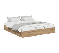 vidaXL Estructura de Cama Ottoman Roble Artesanal 193 x 120 x 25 cm, Dormitorio, Rectangular, diseño Moderno con Colores neutros, Muebles Minimalistas y Beige Claro para una atmósfera Serena