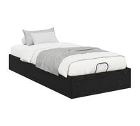 vidaXL Estructura de Cama Ottoman Roble Negro 193 x 120 x 25 cm, Cama Moderna ahorrando Espacio, Elegante otoman con Almacenamiento para tu Dormitorio, diseño contemporáneo