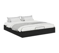 vidaXL Estructura de Cama Ottoman Roble Negro 193 x 120 x 25 cm, Dormitorio, Rectangular, diseño Moderno con Colores neutros, Muebles Minimalistas y Beige Claro para una atmósfera Serena