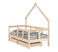 vidaXL Estructura de Cama para Niños con Cajones, Somier con Almacenaje, Cama Infantil, Mueble para Dormitorio, Madera de Pino 70x140 cm