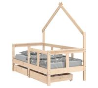 vidaXL Estructura de Cama para Niños con Cajones, Somier con Almacenaje, Cama Infantil, Mueble para Dormitorio, Madera de Pino 70x140 cm