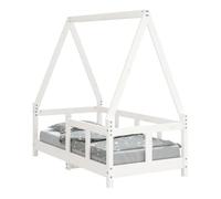 Vidaxl estructura de cama para niños madera de pino blanco 70x140 cm