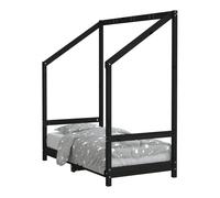 Vidaxl estructura de cama para niños madera de pino negro 70x140 cm
