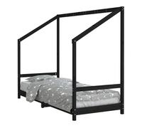 Vidaxl estructura de cama para niños madera de pino negro 80x200 cm