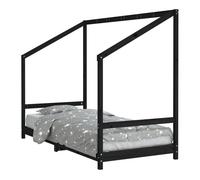 Vidaxl estructura de cama para niños madera de pino negro 90x190 cm