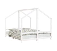 Vidaxl estructura de cama para niños madera pino blanco 2x(80x200) cm