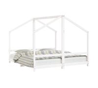 Vidaxl estructura de cama para niños madera pino blanco 2x(90x190) cm