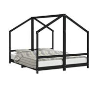 Vidaxl estructura de cama para niños madera pino negro 2x(80x200) cm