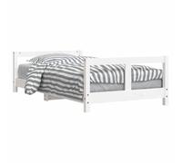 vidaXL Estructura de Cama para Niños, Somier Infantil con Cabecero, Marco de Cama, Mueble para Dormitorio, Madera de Pino Blanco 80x160 cm
