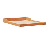vidaXL Estructura de Cama Plataforma 140 x 200 cm marrón Cera en Madera de Pino sólido. Sin boxspring, diseño Moderno y Elegante. Base Fija con Listones robustos. Montaje Interior Necesario: 2 Perso