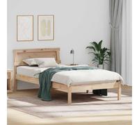 vidaXL Estructura de Cama Plataforma 75 x 190 cm Madera de Pino Sólido Marrón con Luces LED Multicolores y Conector USB. Montaje Fácil, Diseño Moderno, y Limpieza Sencilla. No Necesita Base de Cama,