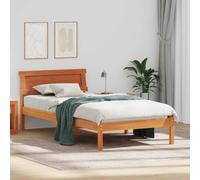 vidaXL Estructura de Cama Plataforma en marrón Encerado de 75 x 190 cm, Hecha de Madera de Pino. Tiene iluminación LED y conectividad USB. Es un diseño Moderno y Elegante, no Necesita boxspring, y e