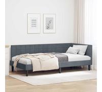 vidaXL Estructura de Cama Plataforma para Dormitorio Moderno de Terciopelo, Mueble de Esquina Que Ahorra Espacio y se Monta en la Pared