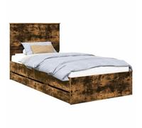 vidaXL Estructura de Cama Roble Ahumado 100 x 200 cm Madera Ingenieril, Juego de Dormitorio Moderno, Estructura de Cama contemporánea, Muebles Elegantes, Soporte ergonómico del colchón