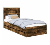 vidaXL Estructura de cama Roble Ahumado Rectangular 100x200 cm Madera ingenieril Diseño moderno