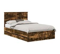 vidaXL Estructura de Cama Roble Ahumado 120 x 190 cm Madera Ingenieril, Cama Rectangular Moderna, Juego Elegante para el Dormitorio, Muebles Minimalistas, Soporte ergonómico, ¡Dormir con Estilo