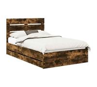 vidaXL Estructura de cama Roble ahumado 120x190 cm – Madera ingenieril, base laminada
