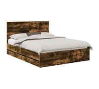 vidaXL Estructura de Cama Roble Ahumado 150 x 200 cm Madera Ingenieril, Cama Rectangular Moderna, Juego Elegante para el Dormitorio, Muebles Minimalistas, Soporte ergonómico, ¡Dormir con Estilo
