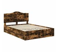 vidaXL Estructura de Cama Roble Ahumado 150 x 200 cm Madera Ingenieril, Ideas de Muebles para Dormitorio, Rectangular, Moderno y Que Ahorra Espacio con un diseño contemporáneo, Minimalista y solucion
