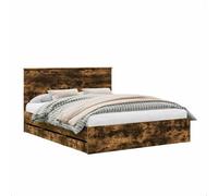 vidaXL Estructura de Cama Roble Ahumado 160 x 200 cm Madera Ingenieril, Juego de Dormitorio Moderno, Estructura de Cama contemporánea, Muebles Elegantes, Soporte ergonómico del colchón