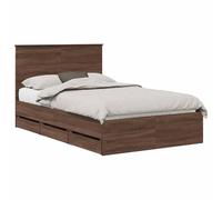 vidaXL Estructura de Cama Roble Marrón 120 x 200 cm Madera Ingenieril, Juego de Dormitorio Moderno, Estructura de Cama contemporánea, Muebles Elegantes, Soporte ergonómico del colchón