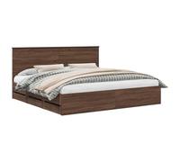 vidaXL Estructura de Cama Roble Marrón 200 x 200 cm Madera Ingenieril, Juego de Dormitorio Moderno, Estructura de Cama contemporánea, Muebles Elegantes, Soporte ergonómico del colchón