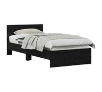 vidaXL Marco de Cama Roble Negro 90X190 cm Madera Elaborada para Dormitorio con Diseño Duradero Y Acabado Mate Fácil Montaje Soporta Una Persona Ideal Cuarto de Huéspedes Individual Compacto Adulto