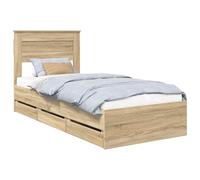 vidaXL Estructura de Cama Roble Sonoma 100 x 200 cm Madera Ingenieril, Dormitorio, Rectangular, Diseño Moderno, Muebles Elegantes, Colores neutros, Consejos para optimizar el Espacio, Artículos de de