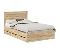 vidaXL Estructura de Cama Roble Sonoma 120 x 200 cm Madera Ingenieril, Dormitorio, Rectangular, Diseño Moderno, Muebles Elegantes, Colores neutros, Consejos para optimizar el Espacio, Artículos de de