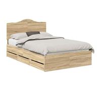 vidaXL Estructura de Cama Roble Sonoma 120 x 200 cm Madera Ingenieril, Ideas de Muebles para Dormitorio, Rectangular, Moderno y Que Ahorra Espacio con un diseño contemporáneo, Minimalista y solucione