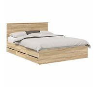 vidaXL Estructura de Cama Roble Sonoma 150 x 200 cm Madera Ingenieril, Cama Moderna, diseño Minimalista, Mueble Rectangular, Pieza Funcional, Almacenamiento Oculto, solución para Dormir