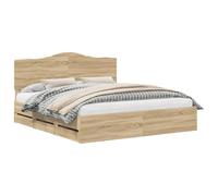 vidaXL Estructura de Cama Roble Sonoma 180 x 200 cm Madera Ingenieril, Ideas de Muebles para Dormitorio, Rectangular, Moderno y Que Ahorra Espacio con un diseño contemporáneo, Minimalista y solucione