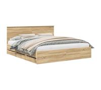 vidaXL Estructura de Cama Roble Sonoma 200 x 200 cm Madera Ingenieril, Cama Moderna, Marco Rectangular, almacén Oculto, Simple, Muebles Interiores, decoración de Dormitorio, Estilo Minimalista