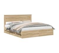vidaXL Estructura de Cama Roble Sonoma 200 x 200 cm Madera Ingenieril, Dormitorio, Rectangular, Diseño Moderno, Muebles Elegantes, Colores neutros, Consejos para optimizar el Espacio, Artículos de de